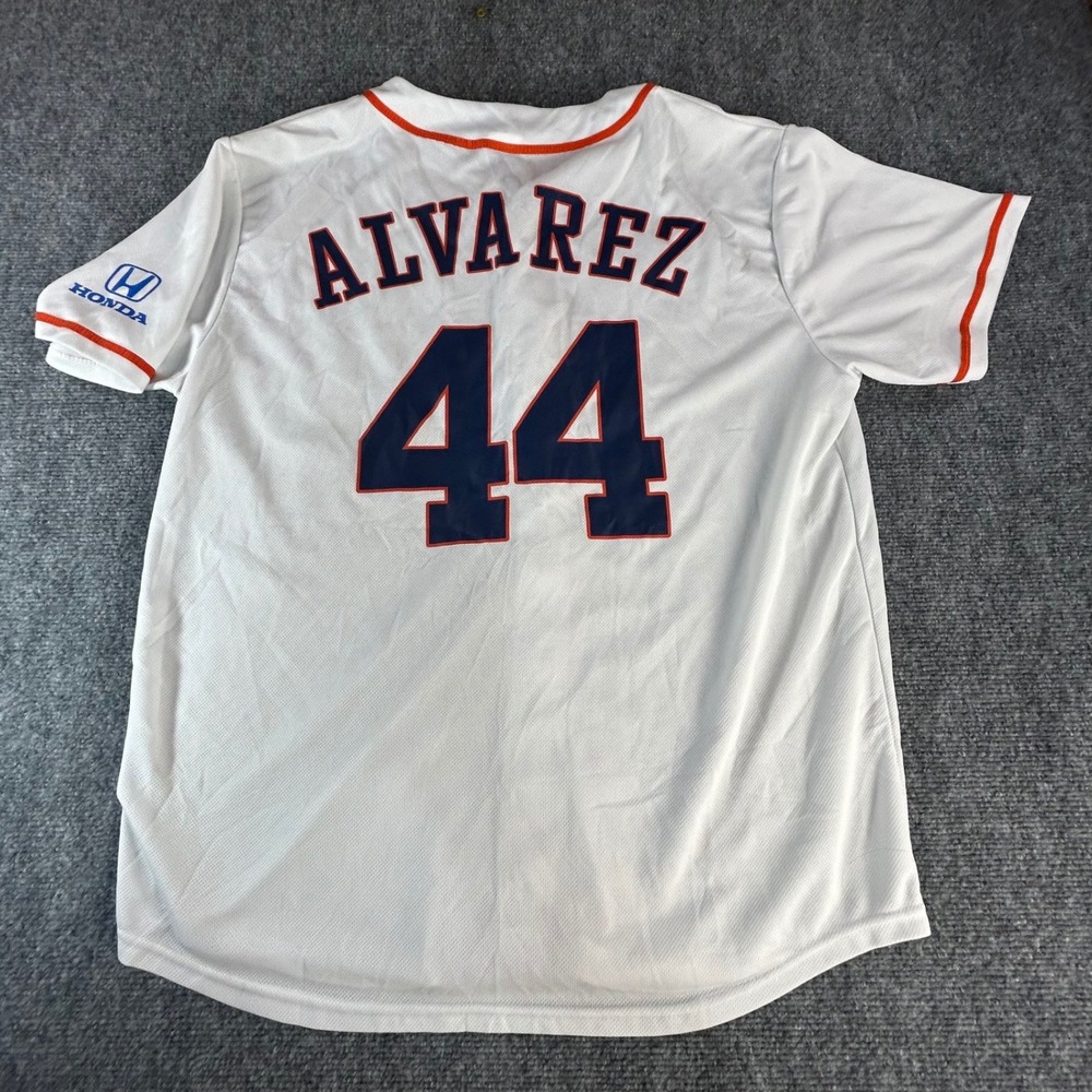 Houston Astros Yordan Alvarez 44 Baseball Jersey White Mesh Mens XL